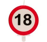 Dekora - Bougie d'Anniversaire avec le Signe d'Interdiction pour la Décoration de Gâteaux - Numéro 18, Multicouleur