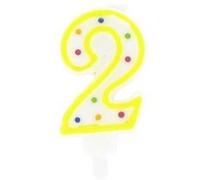 Bougie anniversaire chiffre 2 Fackelmann Rio Party Bleu,Blanc G