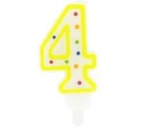 Bougie anniversaire chiffre 4 Fackelmann Rio Party Bleu,Blanc G