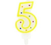 Bougie anniversaire chiffre 5 Fackelmann Rio Party Bleu,Blanc G
