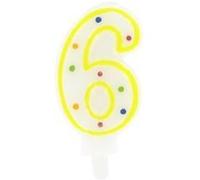 Bougie anniversaire chiffre 6 Fackelmann Rio Party Bleu,Blanc G