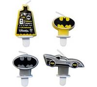 Amscan 9915096 -Bougies Pour Gâteau D'anniversaire Batman Party - Paquet de 4, Noir, Taille unique
