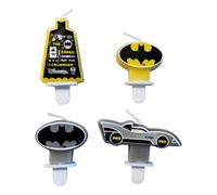 Amscan 9915096 -Bougies Pour Gâteau D'anniversaire Batman Party - Paquet de 4, Noir, Taille unique