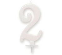 bougie anniversaire géante blanche - chiffre 2 - sud trading cd5708+02 Blanc G