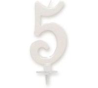 bougie anniversaire géante blanche - chiffre 5 - sud trading cd5708+05 Blanc G