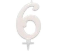 bougie anniversaire géante blanche - chiffre 6 - sud trading cd5708+06 Blanc G