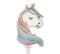 bougie anniversaire licorne arc-en-ciel 4.7x7.cm - générique 000831400000005 Blanc G
