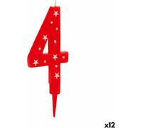 Bougie Anniversaire Nombre 4 (12 pièces)