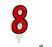 Bougie Anniversaire Nombre 8 (12 pièces)