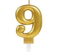 Bougie Anniversaire Or - Chiffre 9 Multicolor