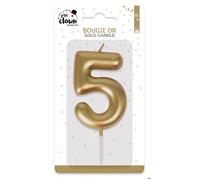 Bougie Anniversaire - PTIT CLOWN - Chiffre 5 - Or