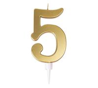 Bougie Anniversaire - PTIT CLOWN - Géante Or - Chiffre 5