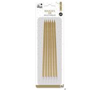 Bougie Anniversaire - PTIT CLOWN - Longue et Fine - Or - Lot de 6