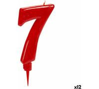 Bougie Anniversaire Rouge Chiffre 7 (12 pièces)