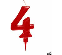 Bougie Anniversaire Rouge Payer 4 (12 pièces)