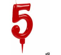 Bougie Anniversaire Rouge Payer 5 (12 pièces)