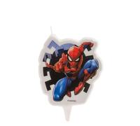 Dekora Design Bougie anniversaire Spiderman 2D Rouge, Bordeaux