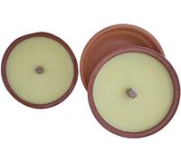 Bougie Anti-moustiques Citronelle Ø 16,5 cm (6,5") en Plateau Terre Cuite + Recharge - Pot Boue Cuite Naturelle - Bougies Jardin et Terrasse Anti-moustiques 200 g - Durée 10 Heures