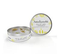 Bougie Aromathérapie - Soja + Essences + Plantes - 100% Naturelles - Vegans - Relaxation - 170 g AMAKANDU (Limon et Bergamote)
