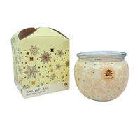 Bougie ARÔME 90 g, dans un verre et une boîte à fleurs, Flocon de neige