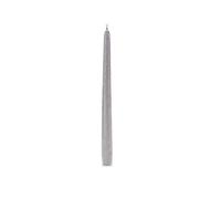 Bougie artisanale, conique rayée métallisée, artisanale, argent, diamètre 2,2 cm, hauteur 30 cm, 1 pièce.