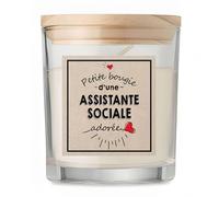Bougie Assistante Sociale adorée | Candle | Idée Cadeau Travailleuse sociale Original Travail Départ Collègue Retraite Anniversaire Noël