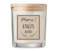 Bougie Athlète Merci Adorée | Candle | Idée Cadeau Sportive Original Travail Départ Collègue Retraite Anniversaire Noël