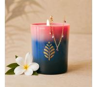 Bougie bijou avec bracelet gouttes violettes