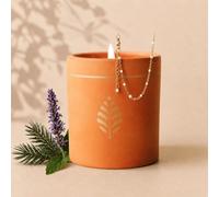Bougie-bijou avec bracelet perles blanches & cristal