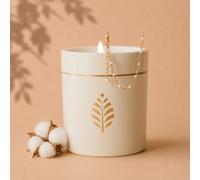 Bougie-bijou avec bracelet perles blanches & cristal