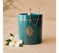 Bougie bijou avec bracelet perles bleues & cristal