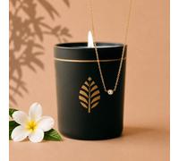 Bougie-bijou avec collier cristal solitaire - cadeau