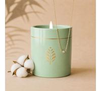 Bougie-bijou avec collier cristal solitaire - cadeau