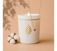 Bougie-bijou avec collier cœur rouge - cadeau