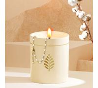Bougie bijou bracelet perles blanches