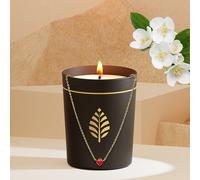 Bougie bijou cadeau collier cœur rouge