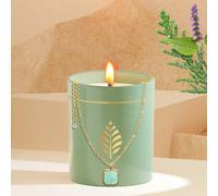 Bougie bijou cadeau collier pierre verte