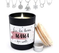 Bougie-bijou "Maman", Cadeaux pour femmes, Bougies parfumées dans verre avec bijoux, K001