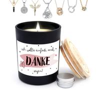 Bougie-bijou "Merci", Cadeau petite amie, Cadeau pour femme, Bougies parfumées en verre avec bijoux, K001