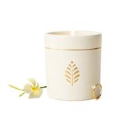 Bougie Bijou Parfum Monoï | Céramique Blanc | Bague Ajustable Cristal premium Plaquée Or 18 Carats | Cire Colza 100% Naturelle | Cadeau Femme | 470g | Les Merveilleuses