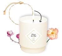 Bougie Bijou Parfumée Fleur De Thé - Bracelet Doré En Acier Inoxydable Avec Perles Crèmes - Cadeau Parfait Pour Noël Et Anni[B255]