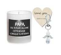 Bougie Blanche Parfumée - Cadeau Anniversaire Ange Gardien Papa pour Fête des Pères et Noël