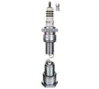 NGK Bougie d'allumage BPR6EIX (6637) Iridium IX – filetage long Ø14mm, raccord SAE avec vis Argenté