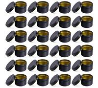 Bougie Bocaux pour la Fabrication De Bougies, 24 Pack Métal Bougie Boîtes Avec Couvercles, DIY Bougie Conteneurs pour la Fabrication De Bougies, Arts et Artisanat, De Stockage et Plus (Black, 6OZ)