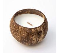 Bougie bol noix de coco - Parfum noix de coco grillée - Cire de soja - Coulée à la main - 100 % biodégradable