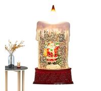 Bougie Boule Neige, Paillettes de Noël,Bougies sans Flamme en résine, Décor Moteur intégré, décorations noël Vintage décoratives pour Portes