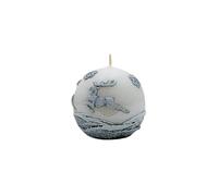Bougie boule pailletée de qualité supérieure faite à la main - Bougie décorative - Bougie de table - Bougie de Noël - Bougie domestique avec décoration de renne - Dans un ton gris argenté - Dimensions