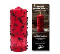 Bougie brise-stagnation ritualisée - Bougie ésotérique rouge pour déblocage énergétique et avancement personnel - Idéal pour projets, amour et argent - Avec herbes et prière - Les bougies de marial