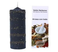 Bougie brûlante avec tout ritualisé - Casse les travaux de magie, coupe de sorcellerie, nettoyage énergétique - Bougie ésotérique artisanale avec herbes et huiles - Protection spirituelle - Les
