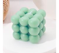 Bougie Bulle | Bougies artisanales naturelles et parfumées | Bougies 100% végétaliennes | Bougies décoratives durables à base de cire de soja naturelle | décoration bohème | 6 x 6 x 6 cm (1pc, vert)